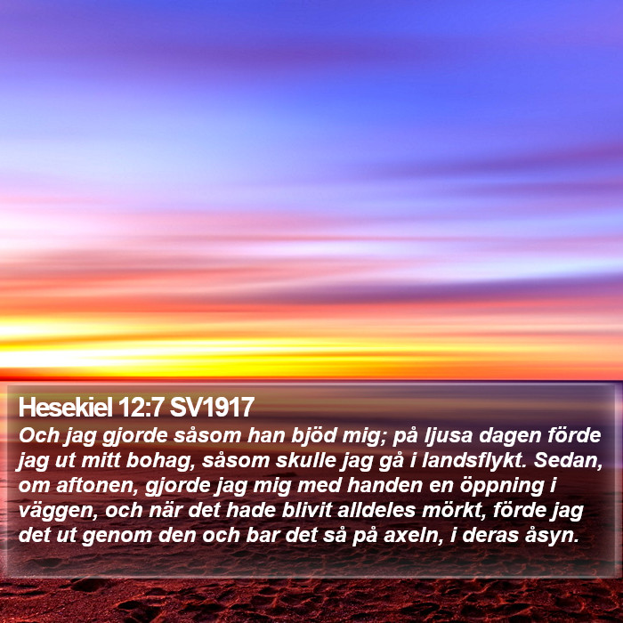 Hesekiel 12:7 SV1917 Bible Study