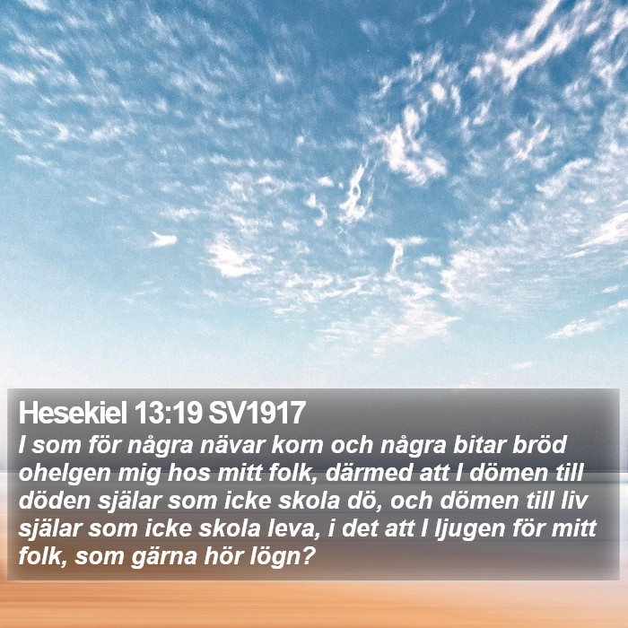 Hesekiel 13:19 SV1917 Bible Study