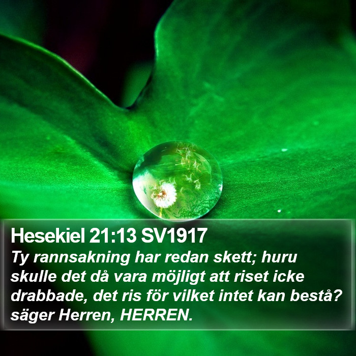 Hesekiel 21:13 SV1917 Bible Study