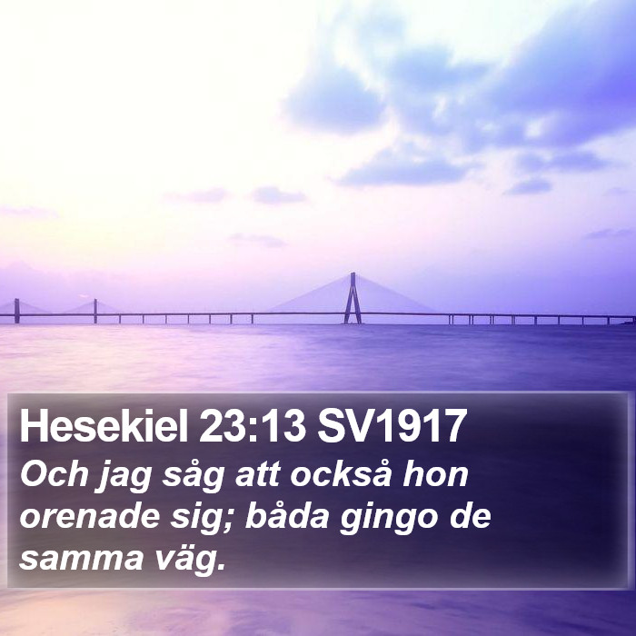 Hesekiel 23:13 SV1917 Bible Study