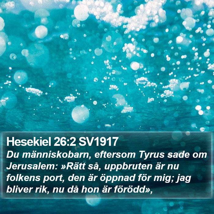 Hesekiel 26:2 SV1917 Bible Study