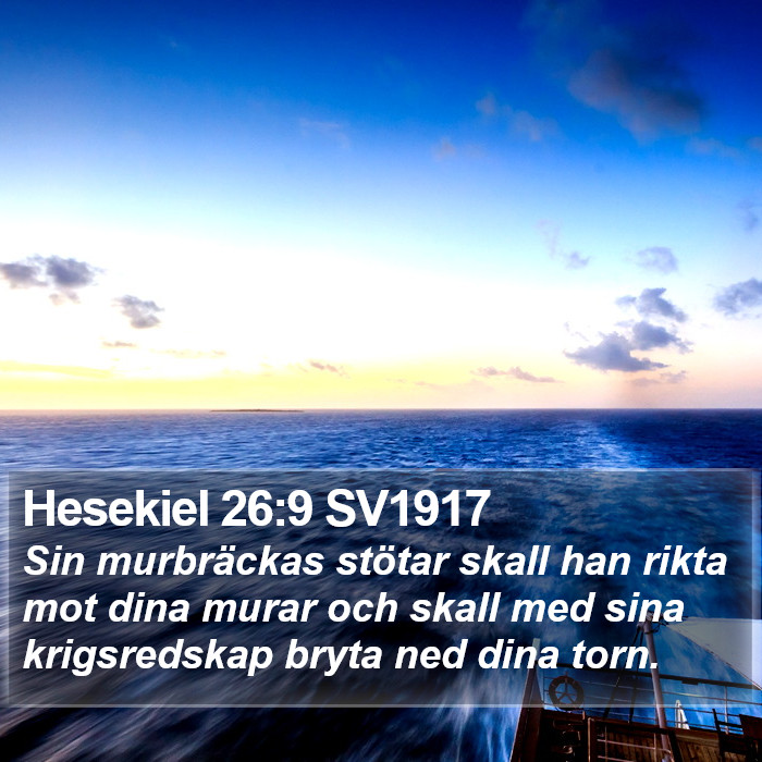 Hesekiel 26:9 SV1917 Bible Study