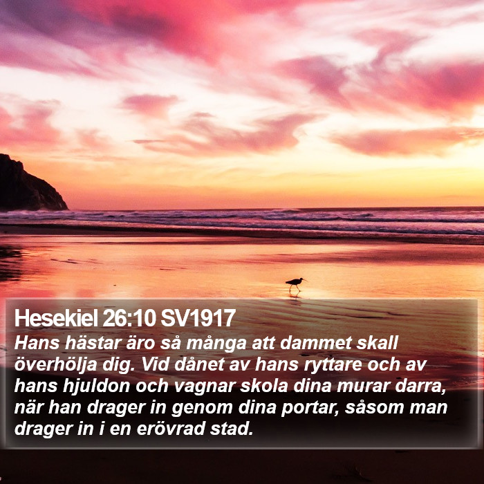 Hesekiel 26:10 SV1917 Bible Study