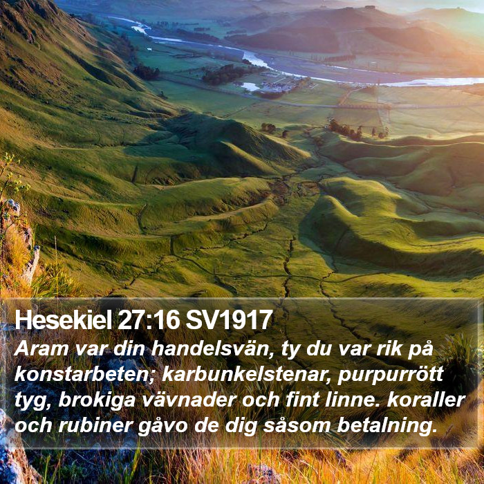 Hesekiel 27:16 SV1917 Bible Study