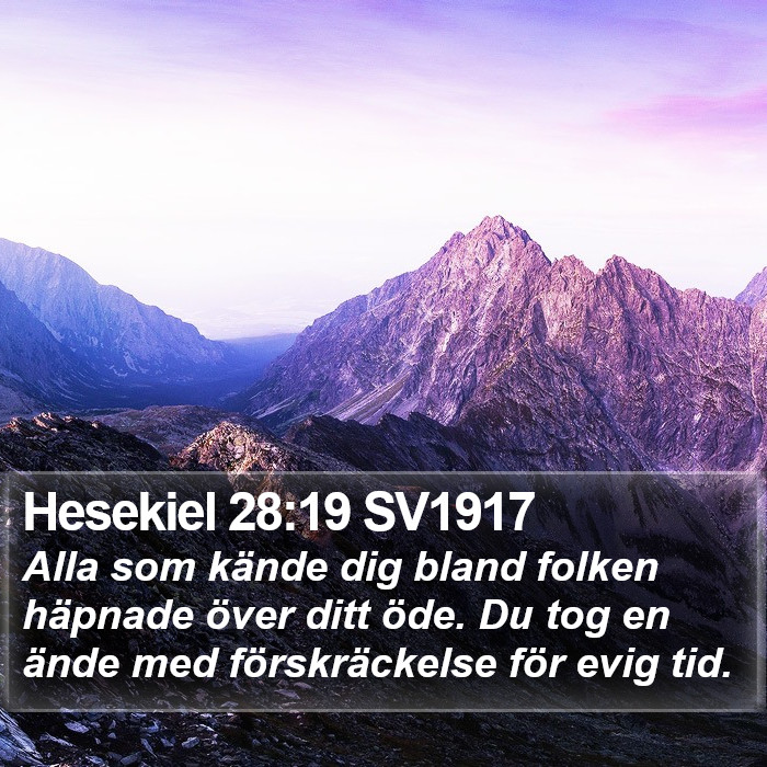 Hesekiel 28:19 SV1917 Bible Study