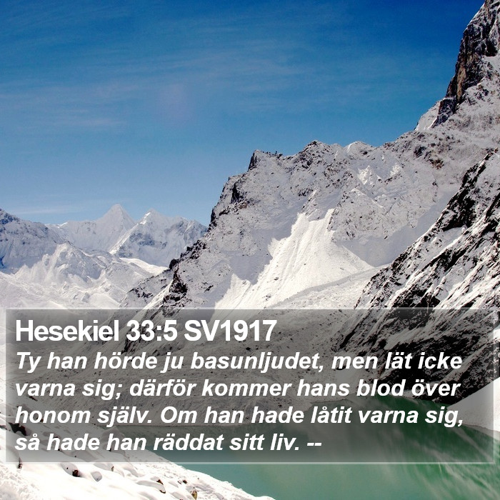 Hesekiel 33:5 SV1917 Bible Study