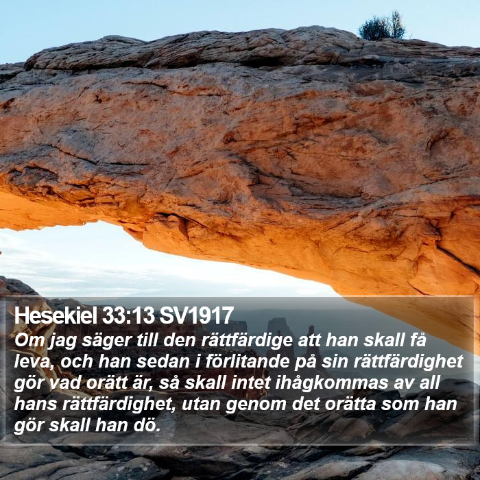 Hesekiel 33:13 SV1917 Bible Study