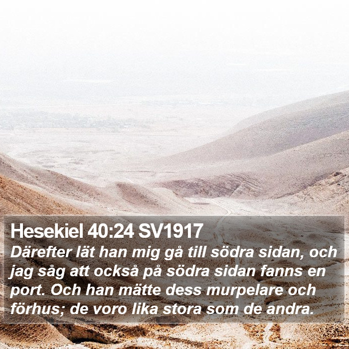 Hesekiel 40:24 SV1917 Bible Study