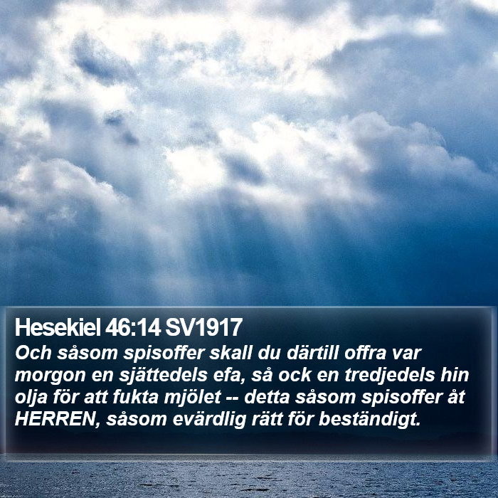 Hesekiel 46:14 SV1917 Bible Study