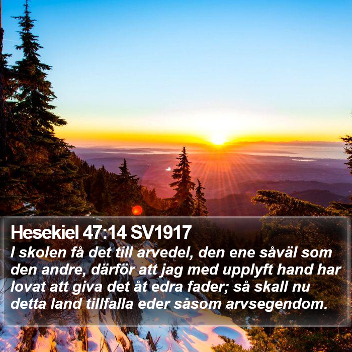 Hesekiel 47:14 SV1917 Bible Study