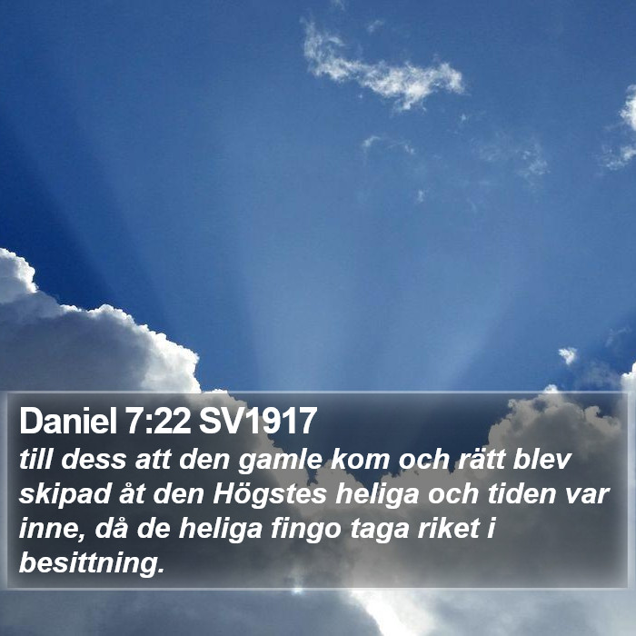 Daniel 7:22 SV1917 Bible Study