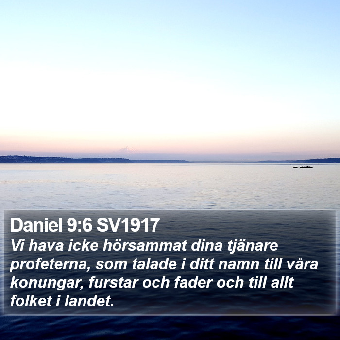 Daniel 9:6 SV1917 Bible Study