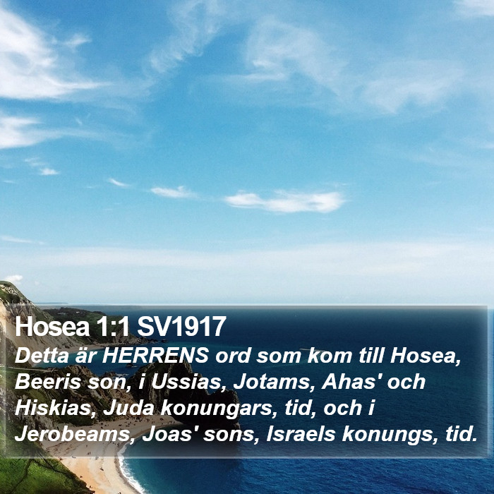 Hosea 1:1 SV1917 Bible Study