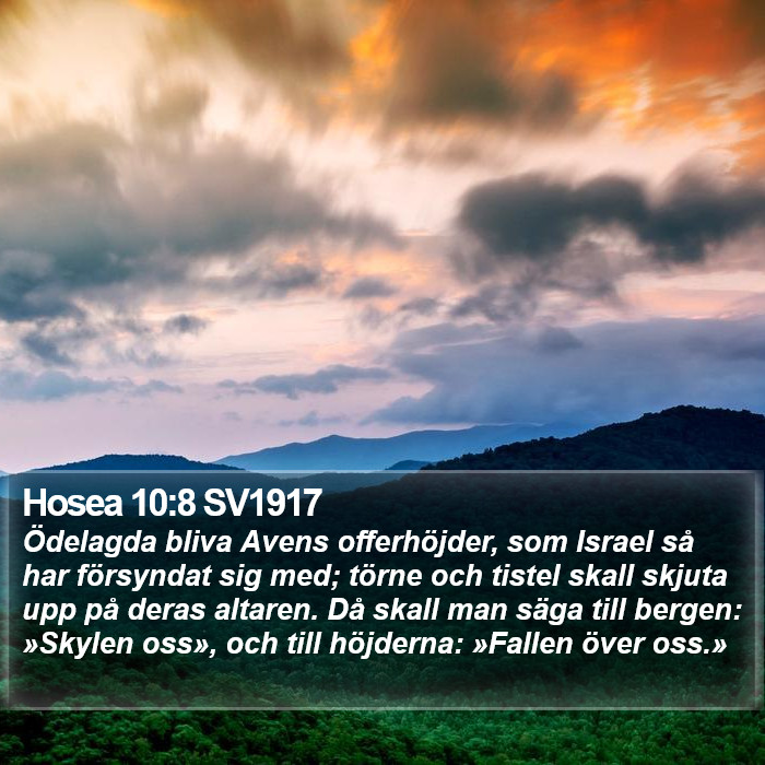 Hosea 10:8 SV1917 Bible Study