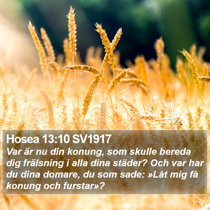 Hosea 13:10 SV1917 Bible Study