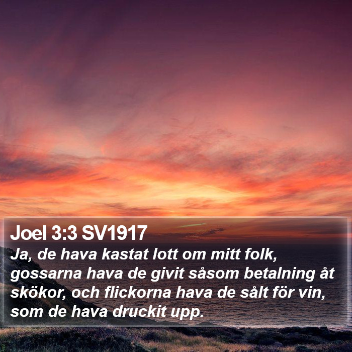 Joel 3:3 SV1917 Bible Study