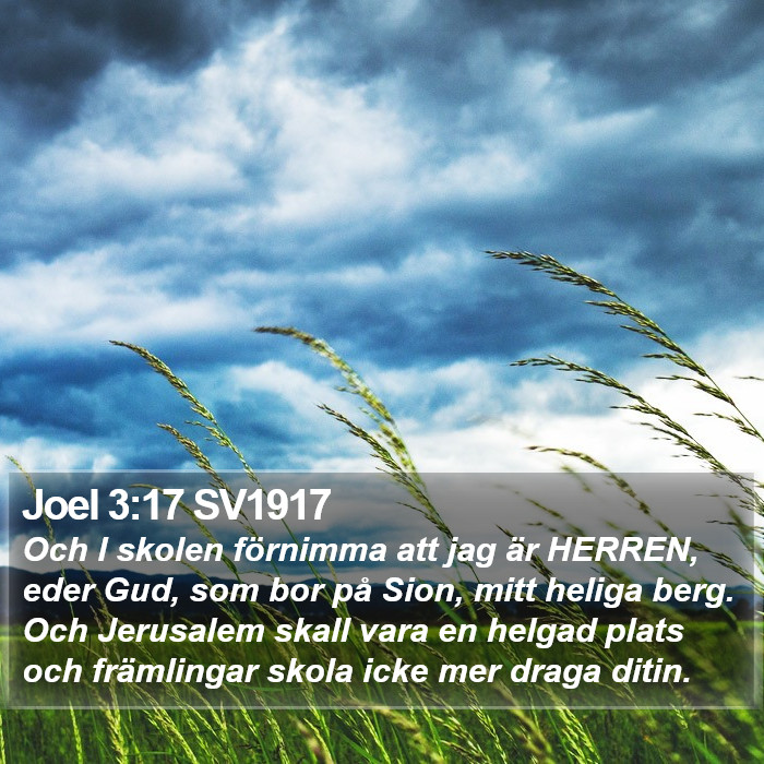 Joel 3:17 SV1917 Bible Study