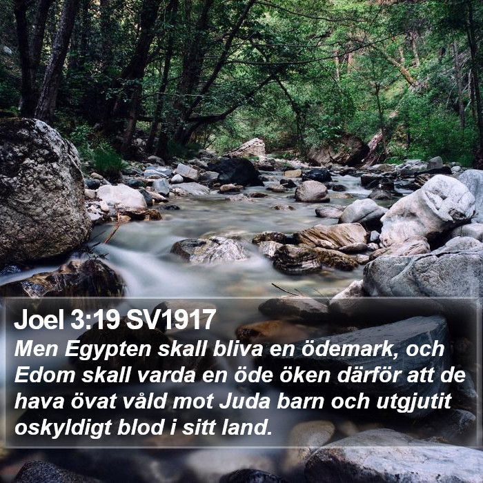 Joel 3:19 SV1917 Bible Study