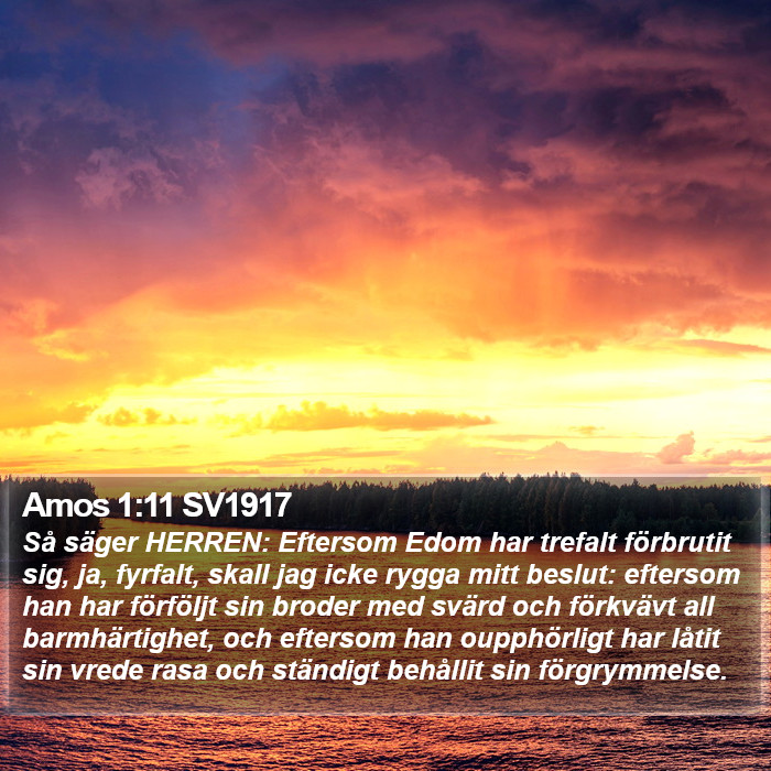 Amos 1:11 SV1917 Bible Study