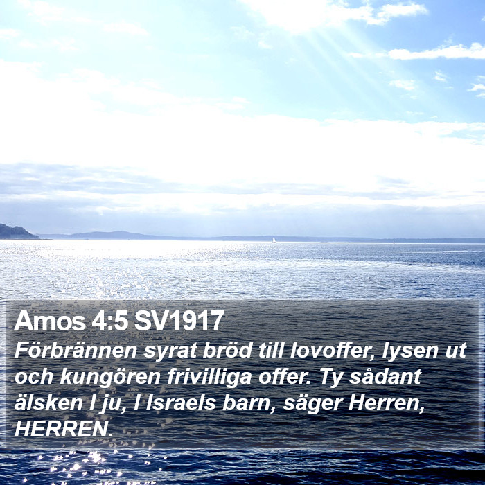 Amos 4:5 SV1917 Bible Study