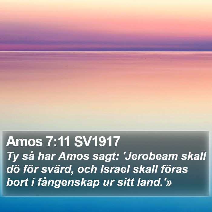 Amos 7:11 SV1917 Bible Study