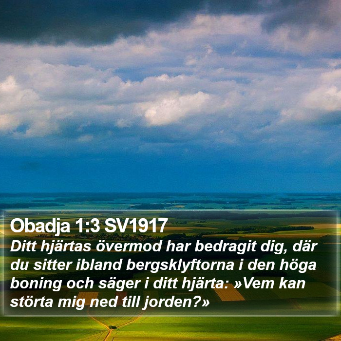 Obadja 1:3 SV1917 Bible Study