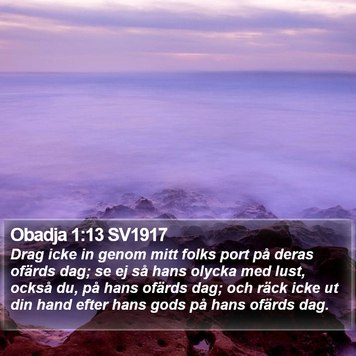 Obadja 1:13 SV1917 Bible Study