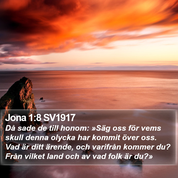 Jona 1:8 SV1917 Bible Study