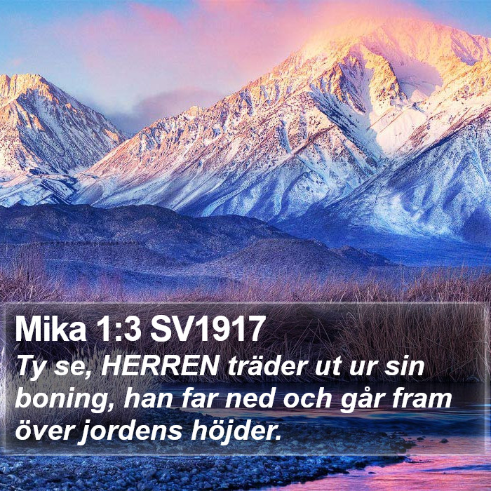 Mika 1:3 SV1917 Bible Study