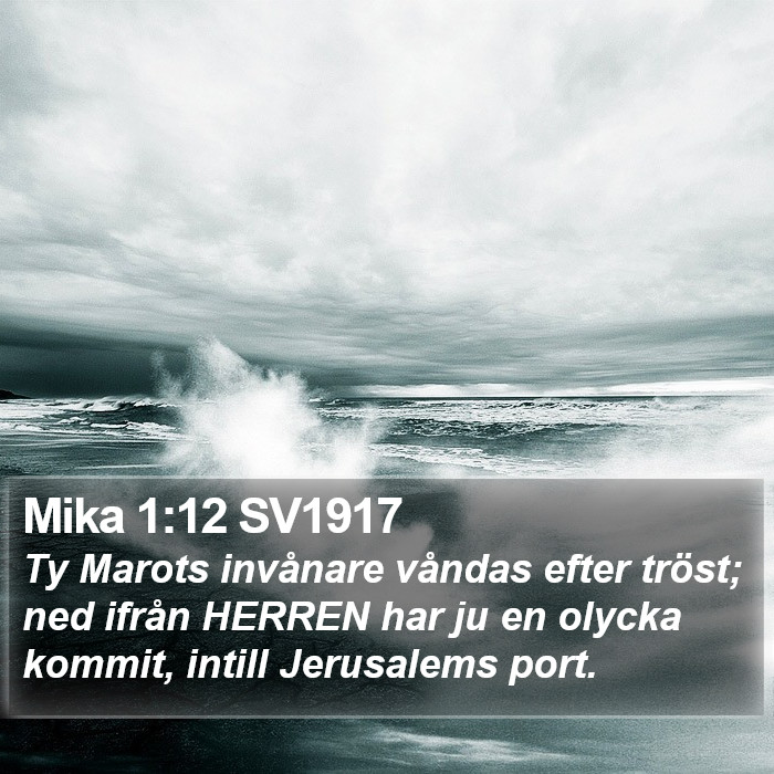 Mika 1:12 SV1917 Bible Study