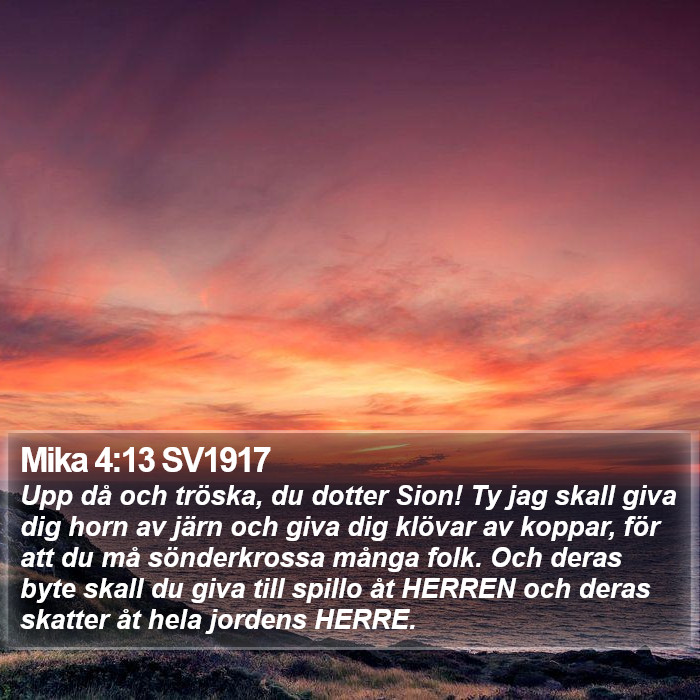 Mika 4:13 SV1917 Bible Study