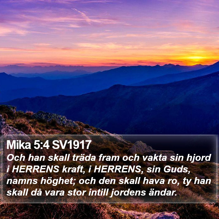 Mika 5:4 SV1917 Bible Study