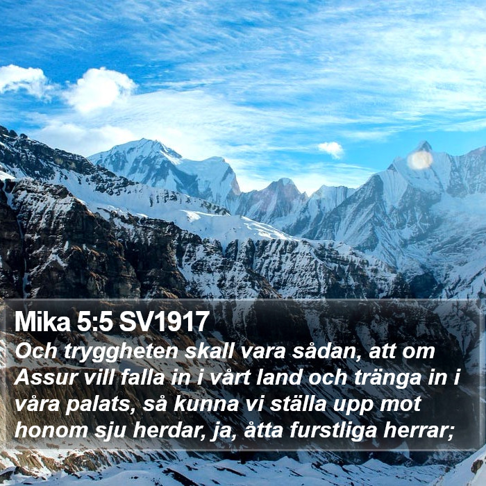 Mika 5:5 SV1917 Bible Study