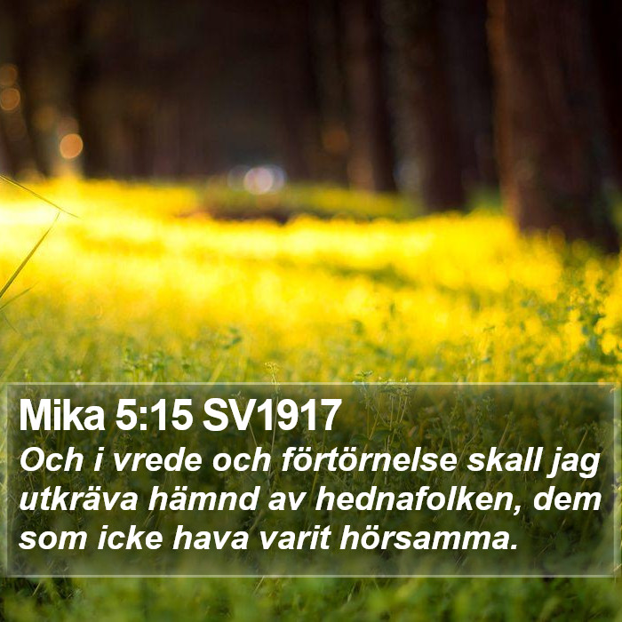 Mika 5:15 SV1917 Bible Study