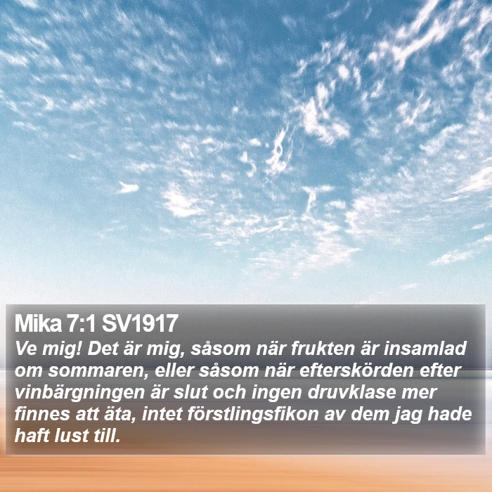 Mika 7:1 SV1917 Bible Study