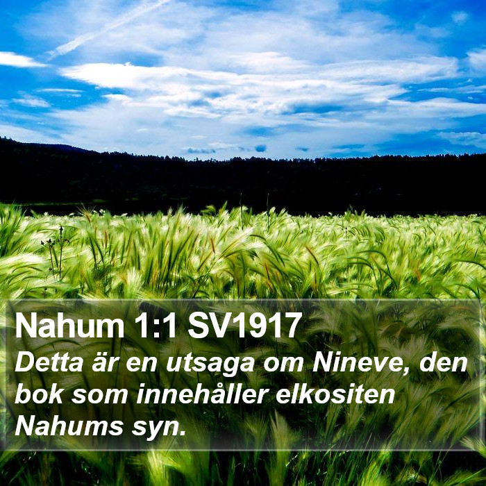 Nahum 1:1 SV1917 Bible Study