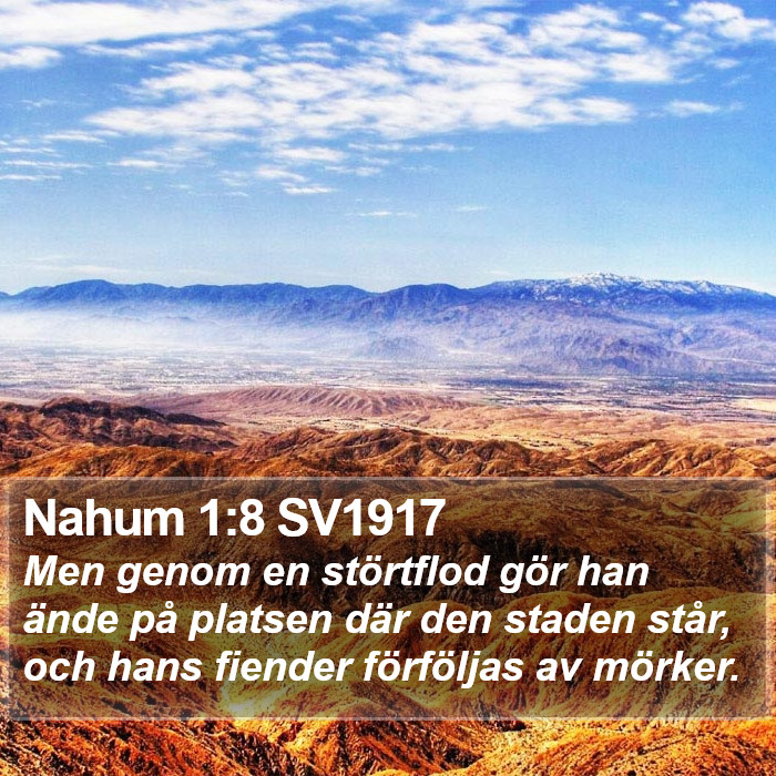 Nahum 1:8 SV1917 Bible Study