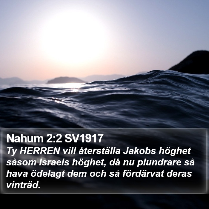 Nahum 2:2 SV1917 Bible Study