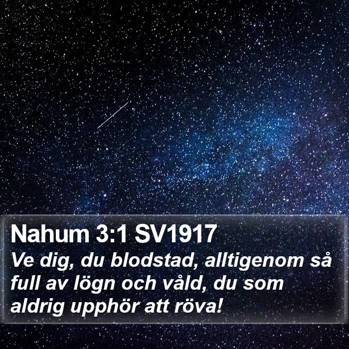 Nahum 3:1 SV1917 Bible Study