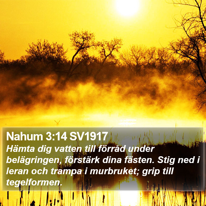 Nahum 3:14 SV1917 Bible Study