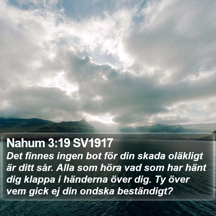 Nahum 3:19 SV1917 Bible Study