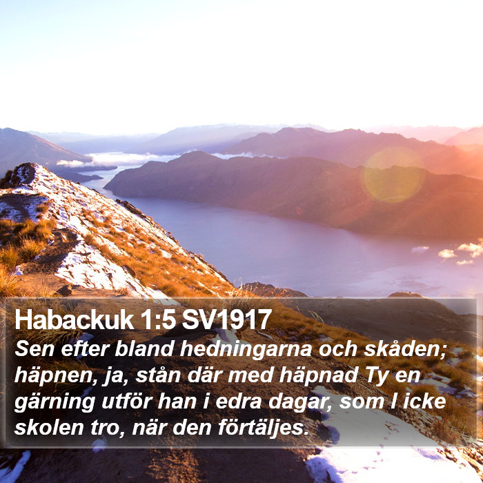 Habackuk 1:5 SV1917 Bible Study