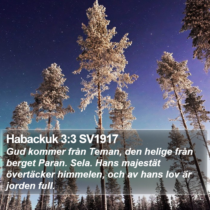 Habackuk 3:3 SV1917 Bible Study