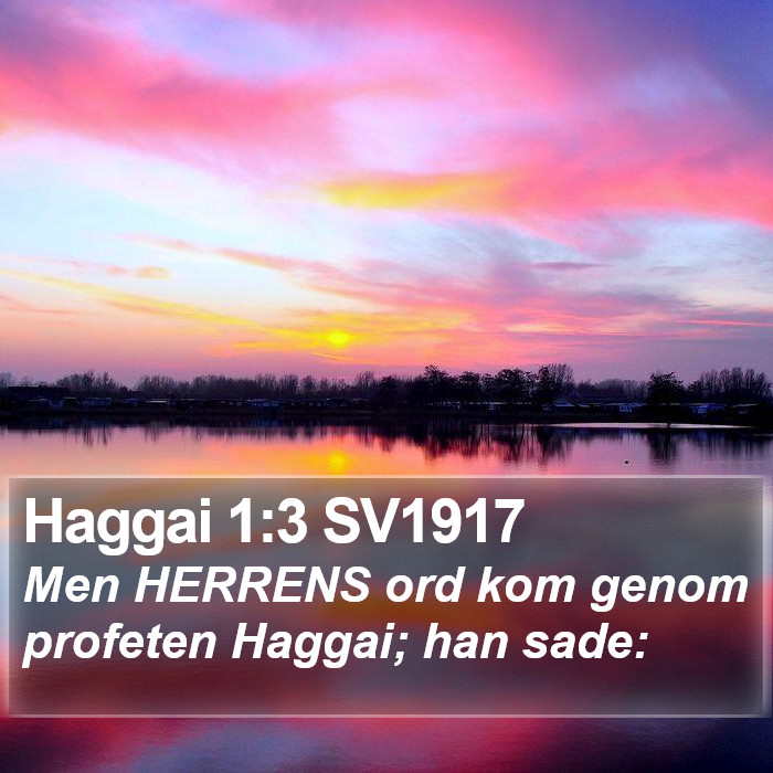 Haggai 1:3 SV1917 Bible Study