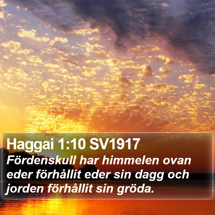 Haggai 1:10 SV1917 Bible Study