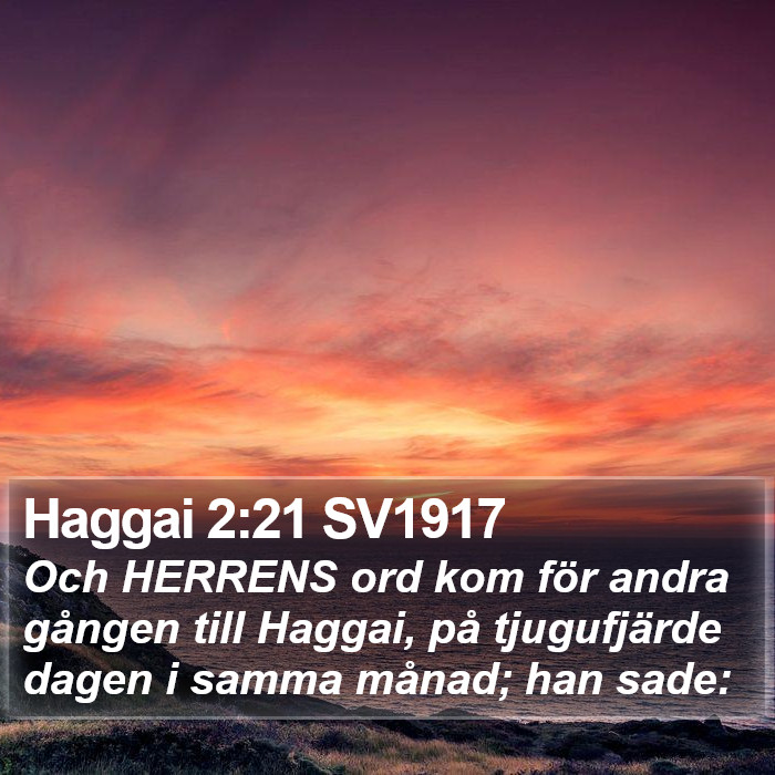 Haggai 2:21 SV1917 Bible Study