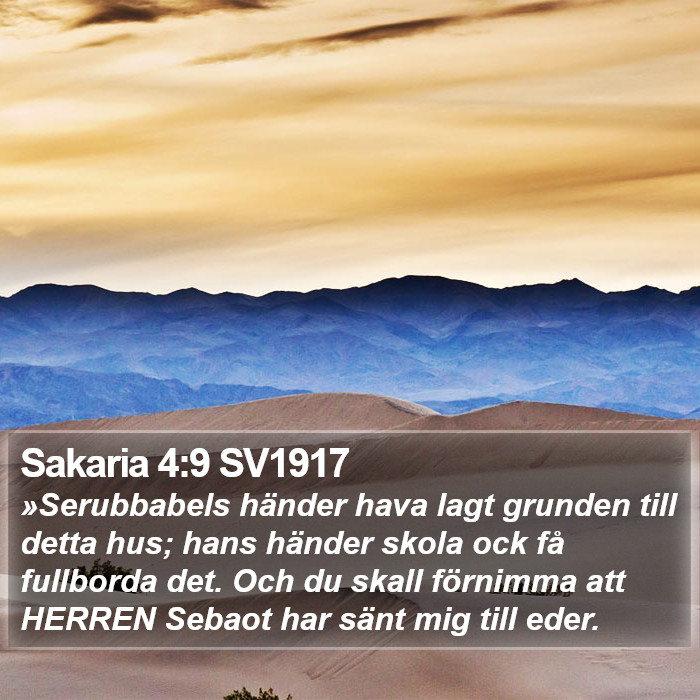 Sakaria 4:9 SV1917 Bible Study