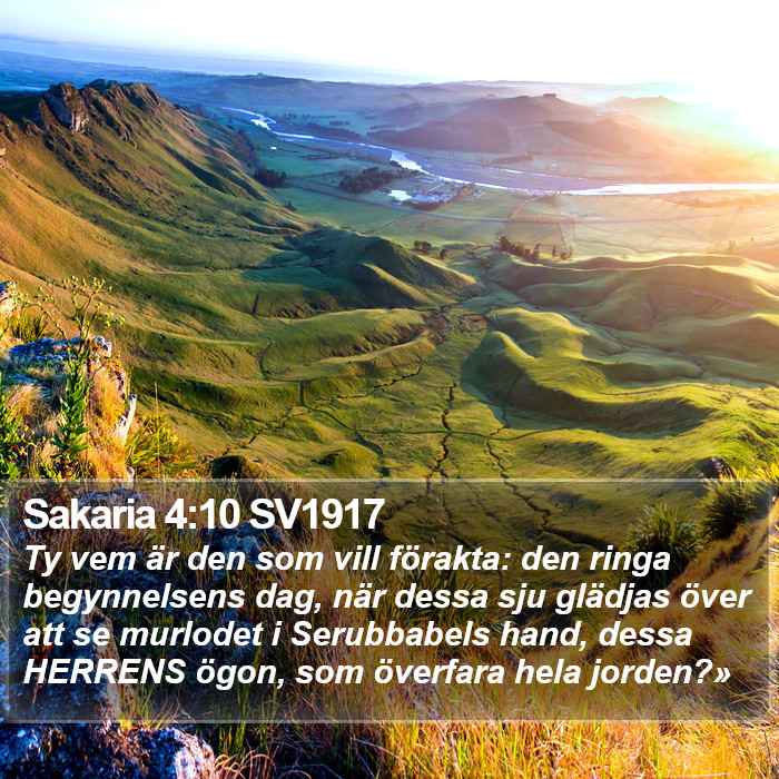 Sakaria 4:10 SV1917 Bible Study