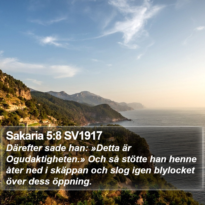 Sakaria 5:8 SV1917 Bible Study