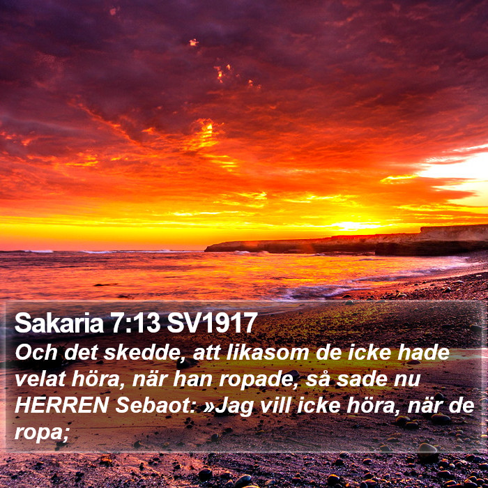 Sakaria 7:13 SV1917 Bible Study